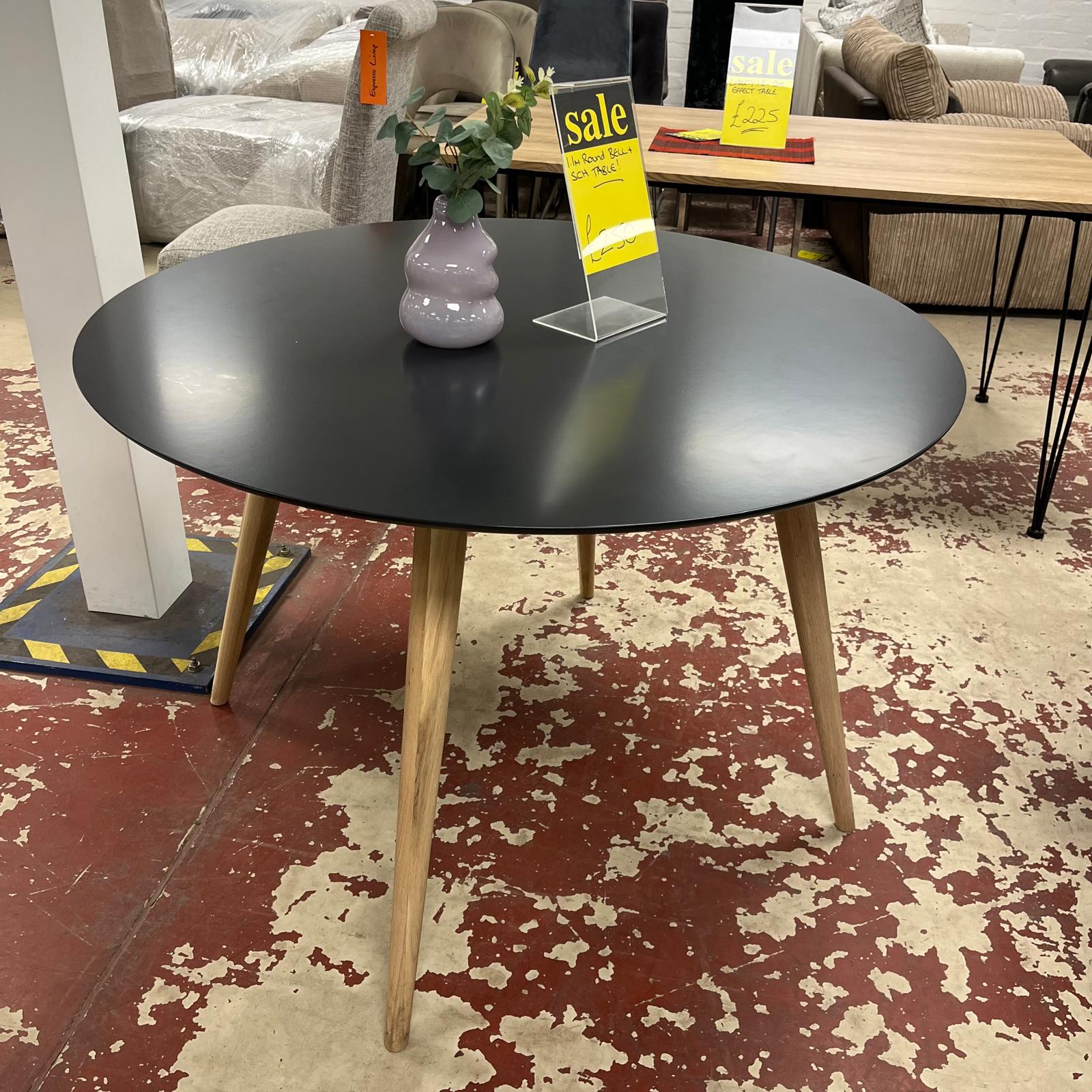 Bell x Schoch Round Dining Table Black Sheffield Discount Furniture