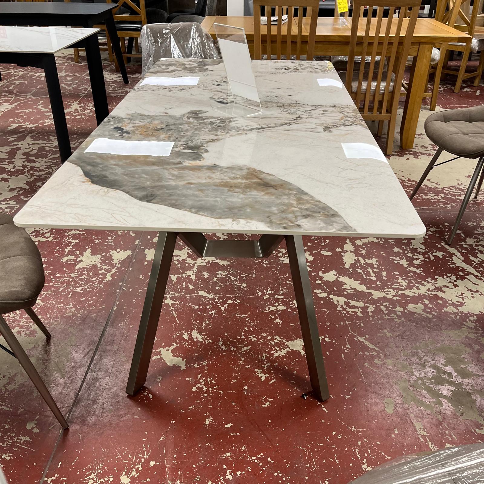 Large Ceramic Dining Table With Mixed Pattern Sheffield Discount Furniture