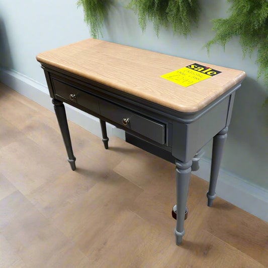 Pebble Dressing Table Grey With oak Top Sheffield Discount Furniture