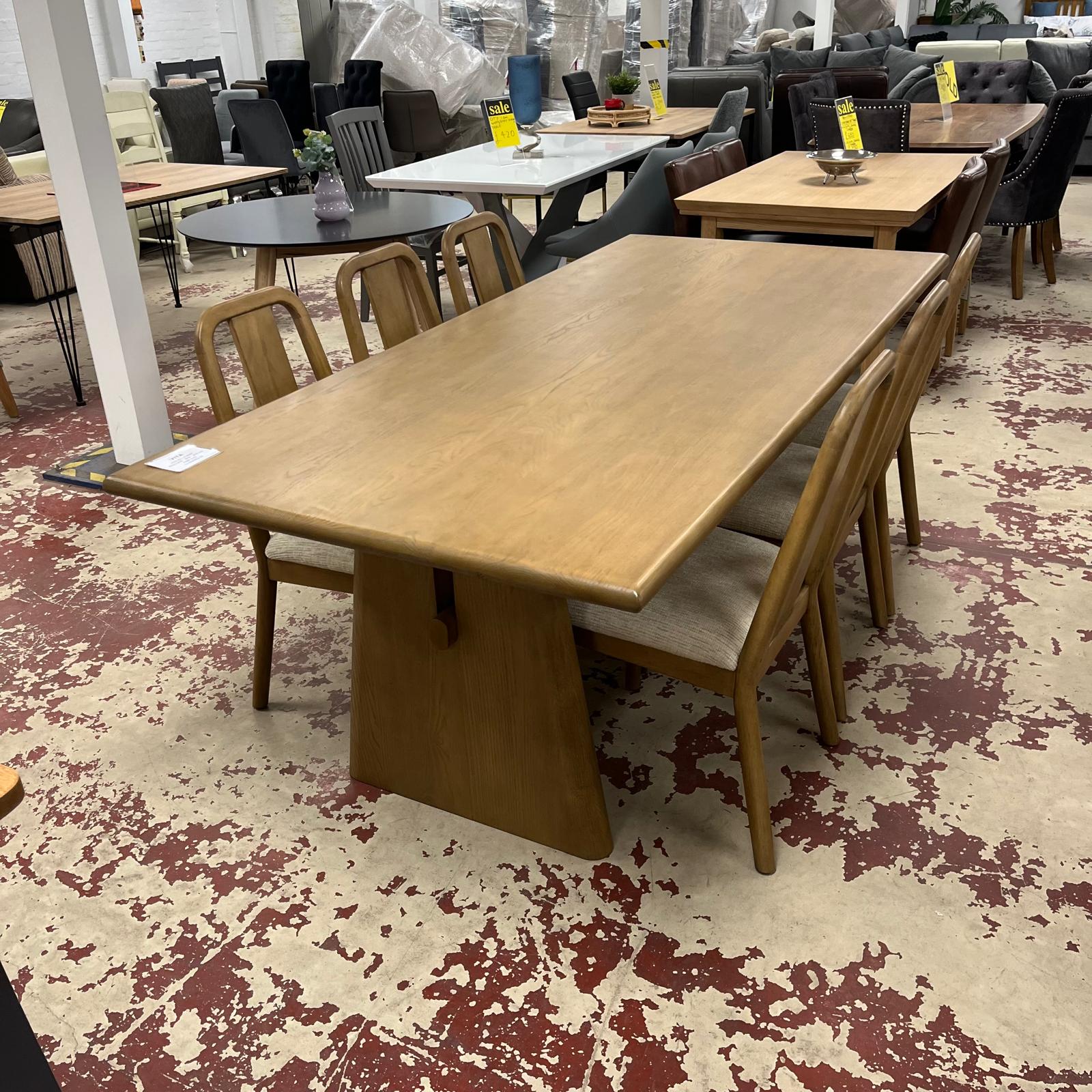Vita large Dining Table Dark Wood 220CM Sheffield Discount Furniture