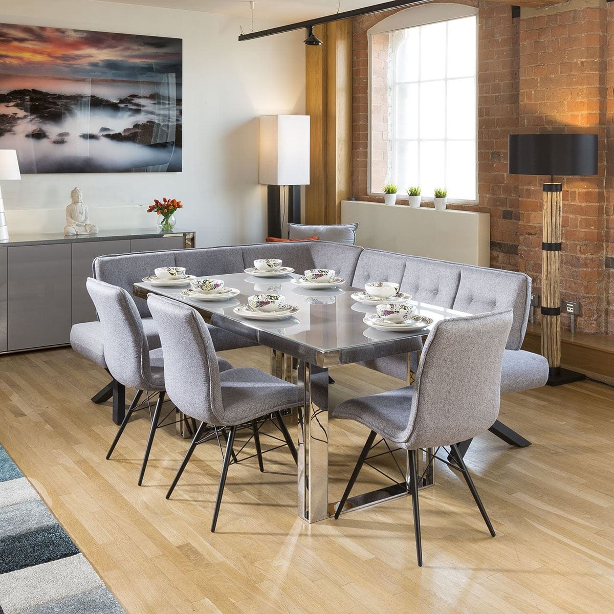 2 Sally Modern Fabric Dining Chairs Grey Dining Room / Dining Chairs Sheffield Discount Furniture