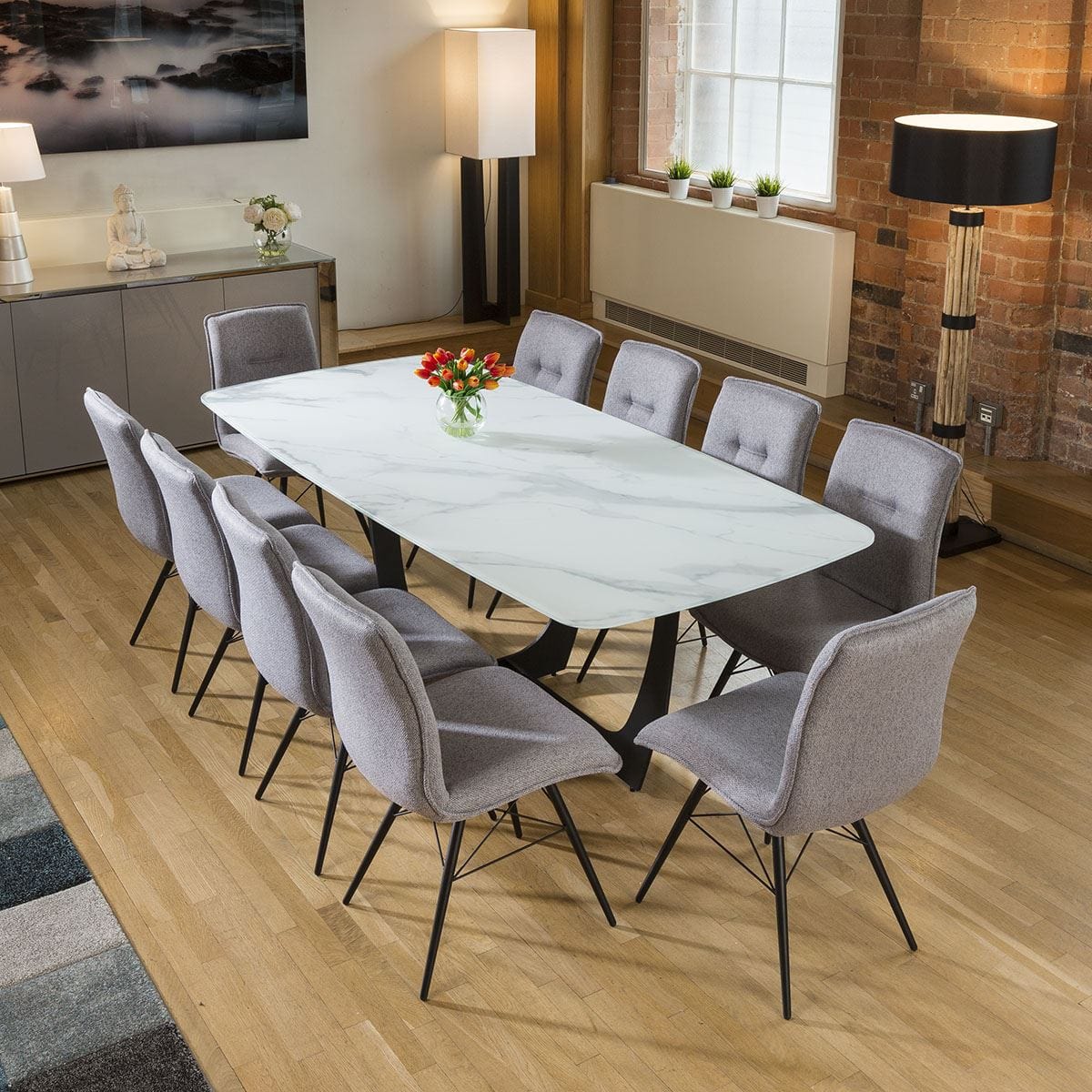 2 Sally Modern Fabric Dining Chairs Grey Dining Room / Dining Chairs Sheffield Discount Furniture