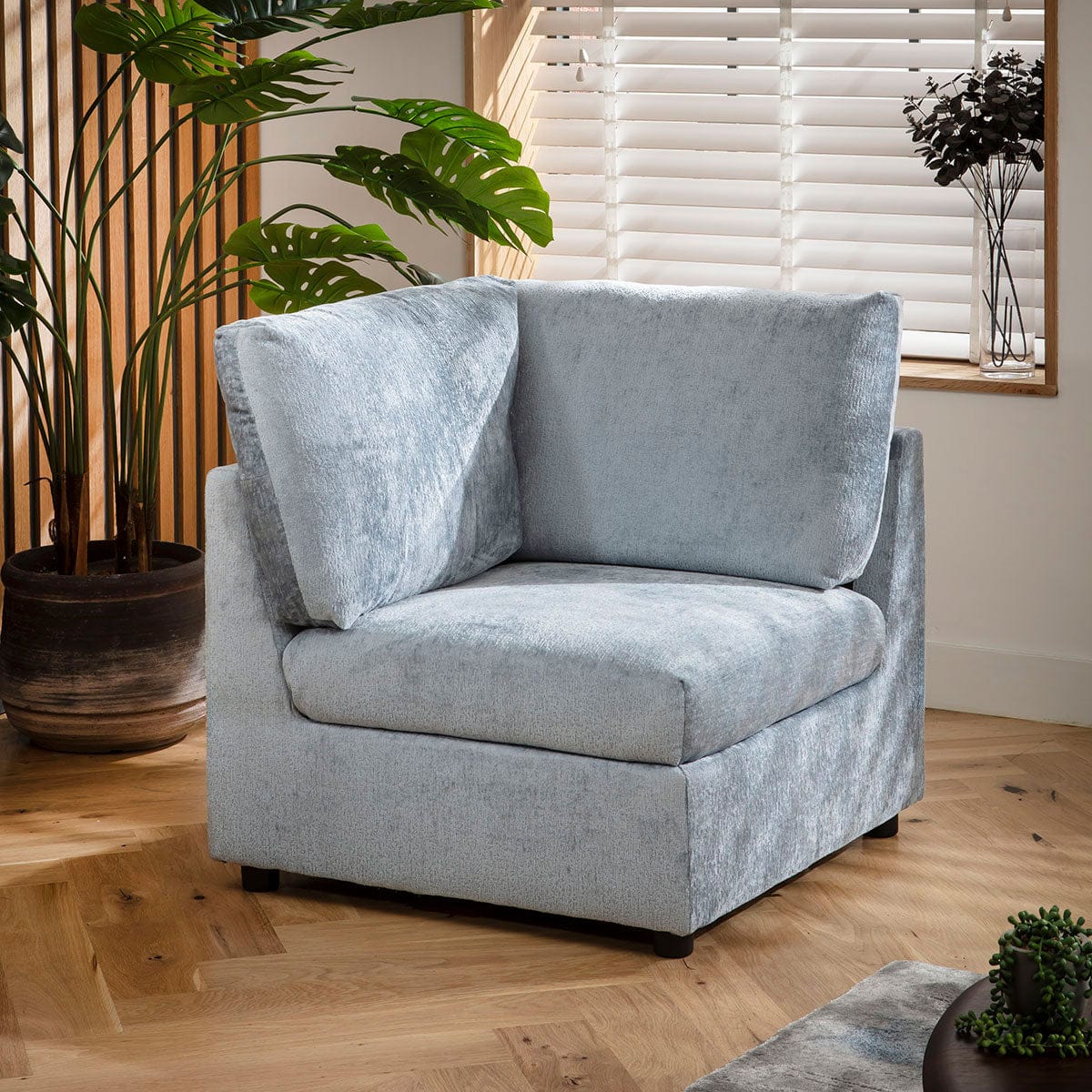 Sophie 4 Seater Modular Sofa Blue Chenille 320x80cm 16