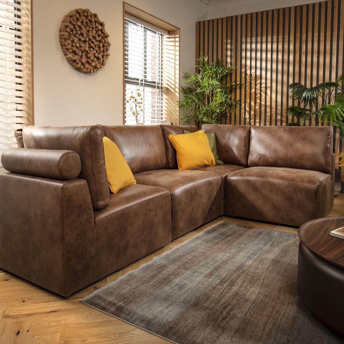 Victoria 4 Seater Corner Sofa Antique Brown 266x174cm 12L