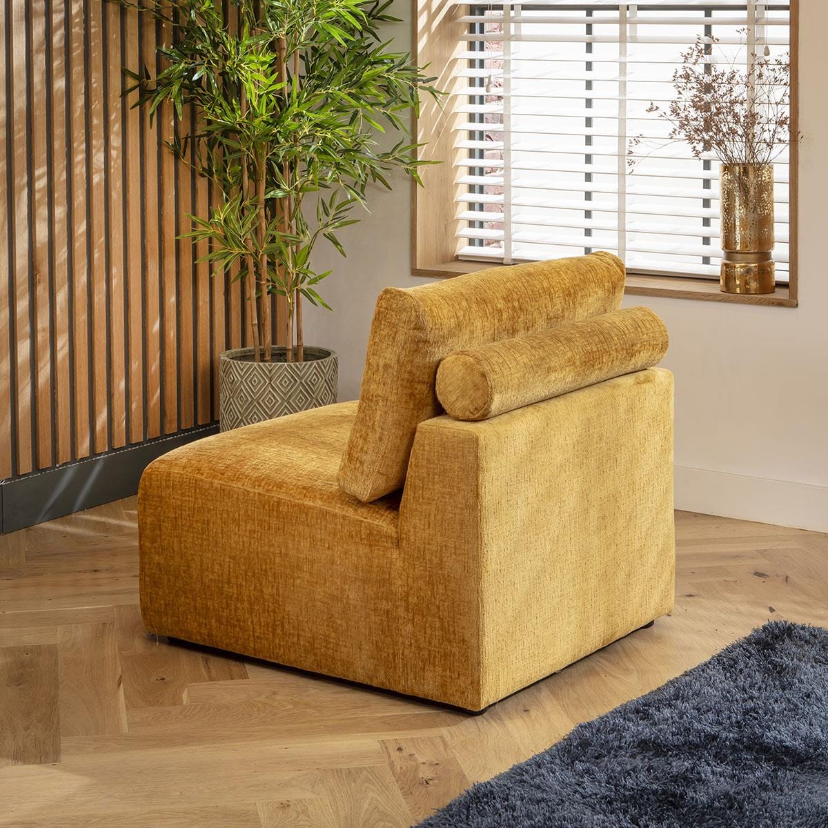 Victoria 4 Seater Corner Sofa Mustard Chenille 266x174cm 12R