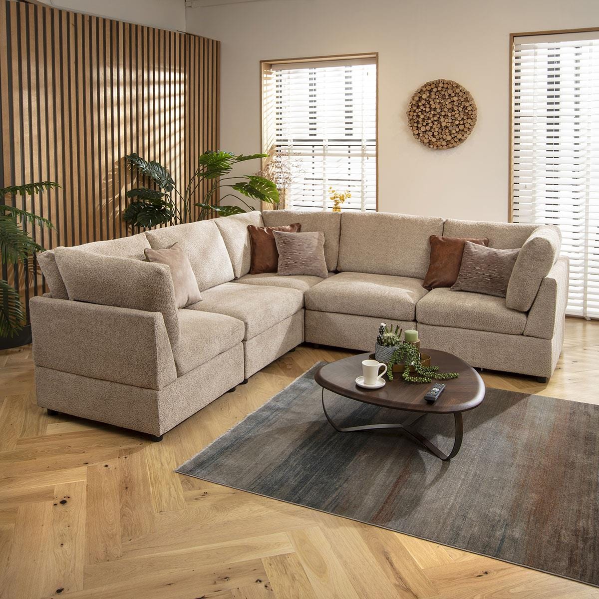 Sophie 6 Seater Corner Sofa Biscuit Beige Boucle 240x240cm 14