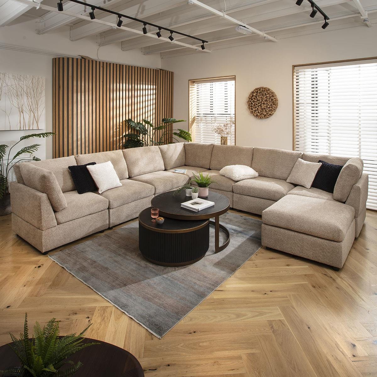 Sophie 8 Seater Corner Sofa Biscuit Beige Boucle 320x320cm 17