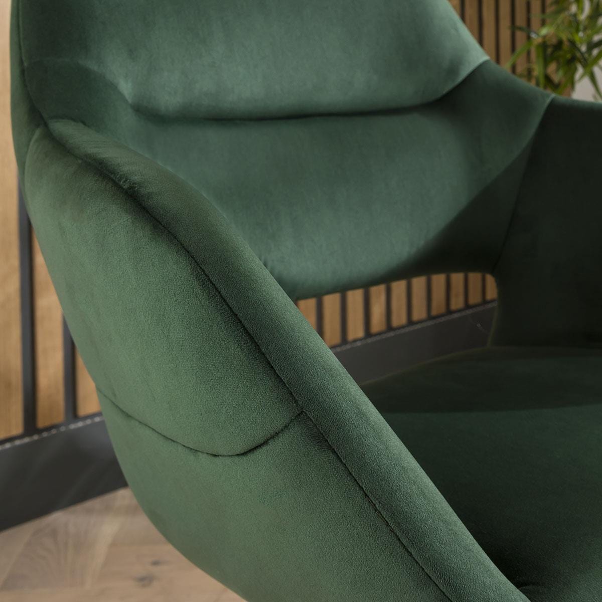 Davina Swivel Velvet Dining Chair Green