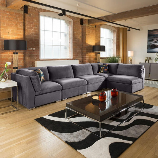 Huge Inviting Charlotte Corner Sofa Dark Grey 5 Seater L Shape 13L Living Room / Sofas / In Stock Sofas Sheffield Discount Furniture