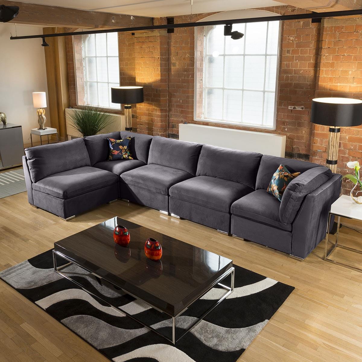 Huge Inviting Charlotte Corner Sofa Dark Grey 5 Seater L Shape 13R Living Room / Sofas / In Stock Sofas Sheffield Discount Furniture