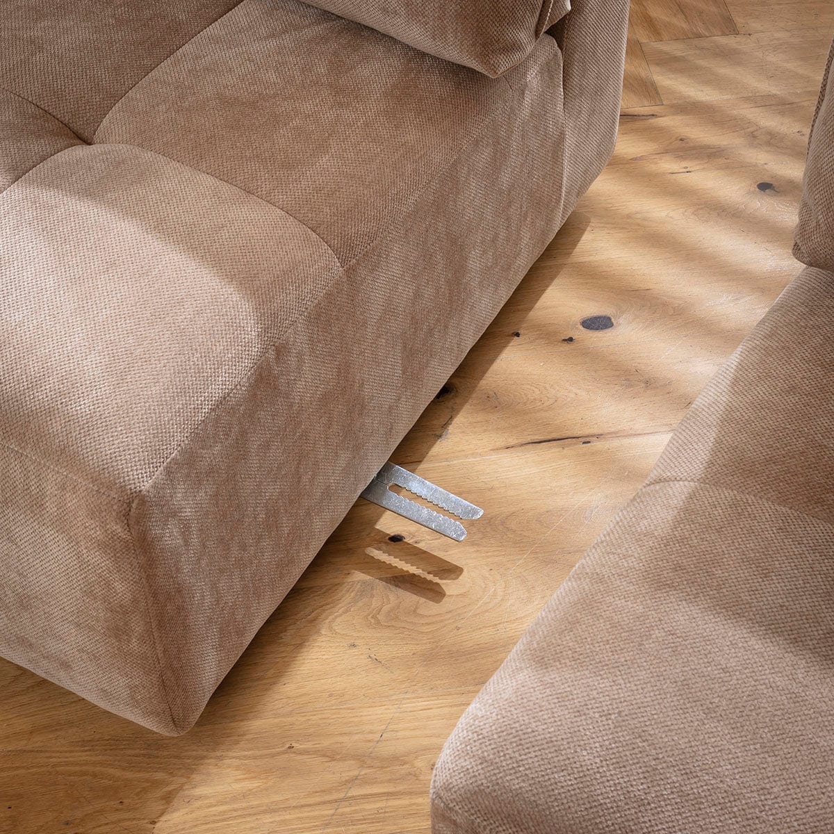 Jasmin Right-Hand Armed Modular Sofa Section Neutral Beige 88x88cm