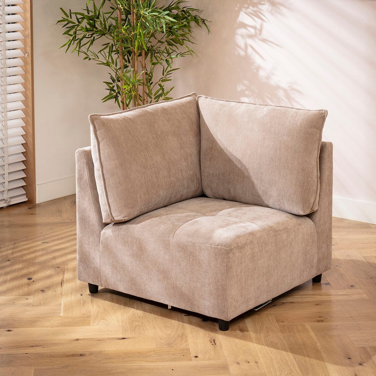 Jasmin Corner Modular Sofa Section Neutral Beige 85x85cm