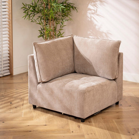 Jasmin Corner Modular Sofa Section Neutral Beige 85x85cm