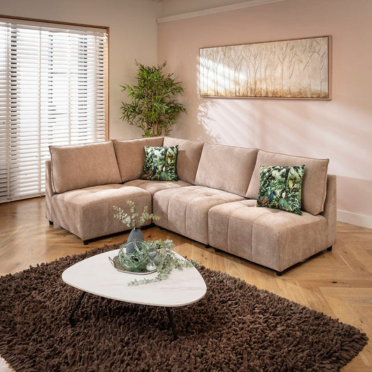 Jasmin Modern 4 Seater Modular Corner Sofa Beige 235x160cm 22