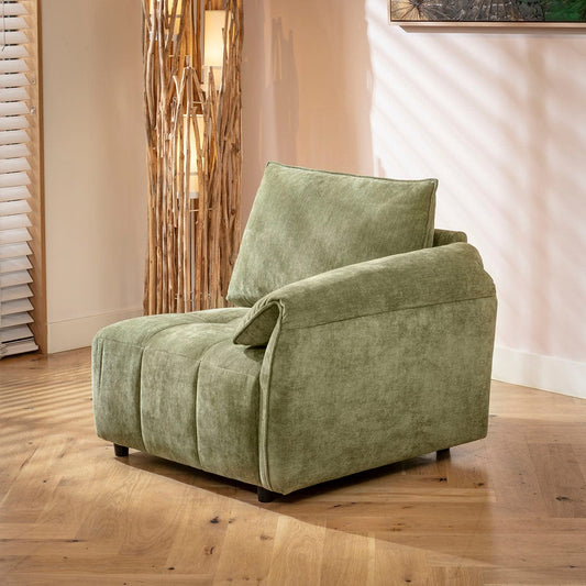 Jasmin Right-Hand Armed Modular Sofa Section Olive Green 88x88cm