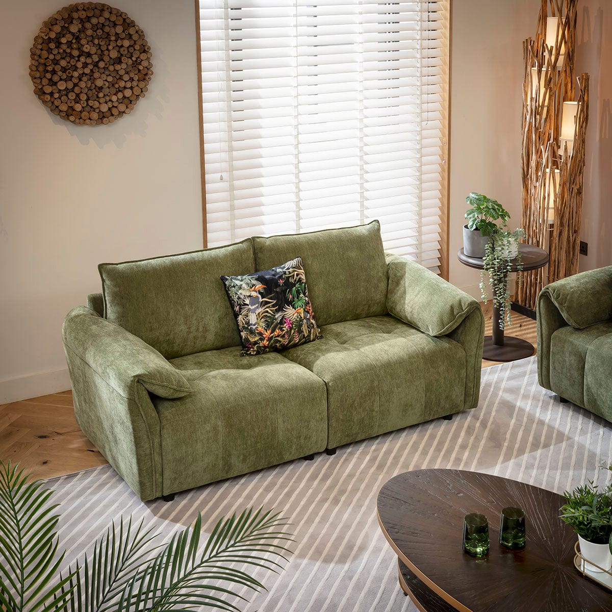 Jasmin Small 2 Seater Sofa Green 176x88cm 2S