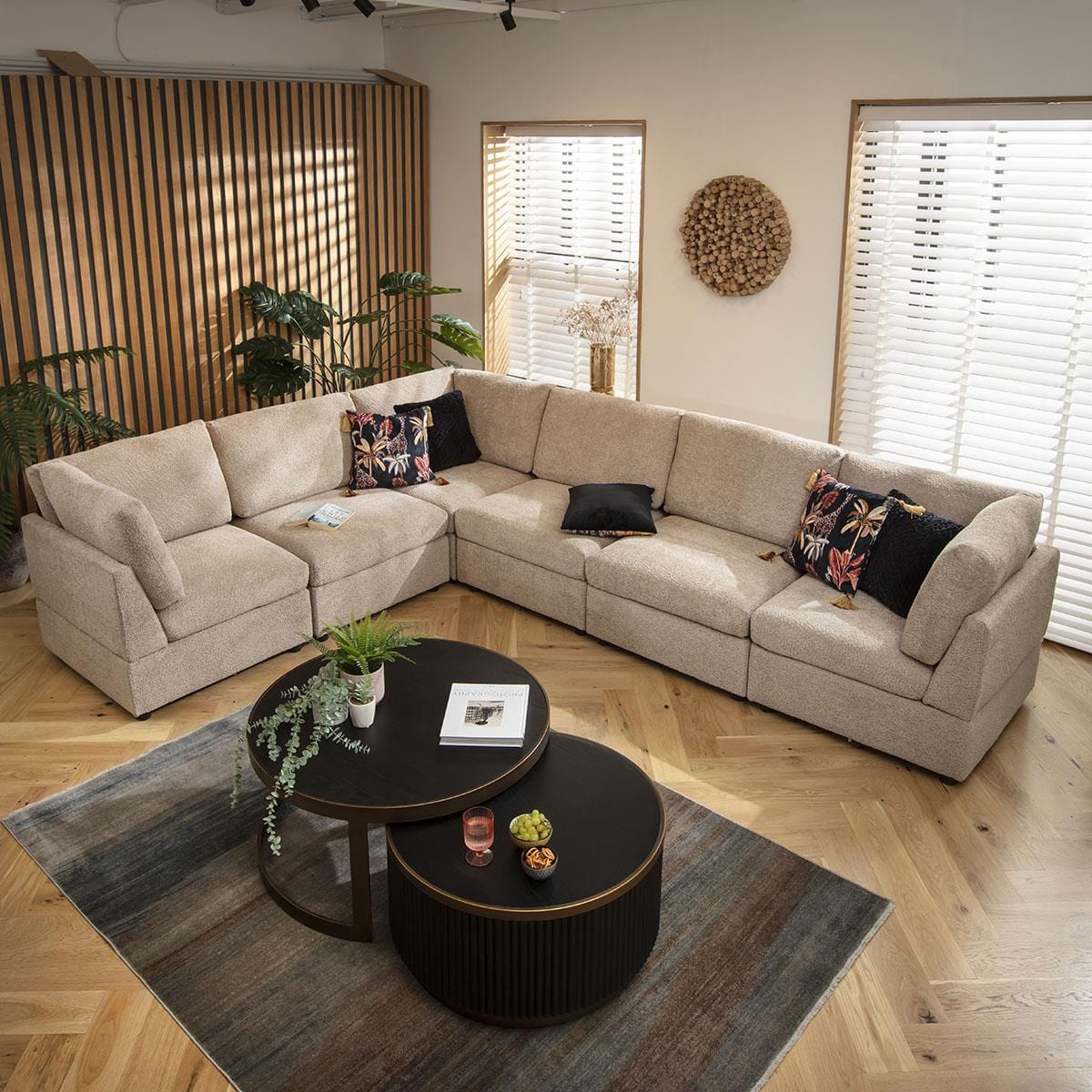 Sophie 6 Seater Corner Sofa Biscuit Beige Boucle 320x240cm 15R