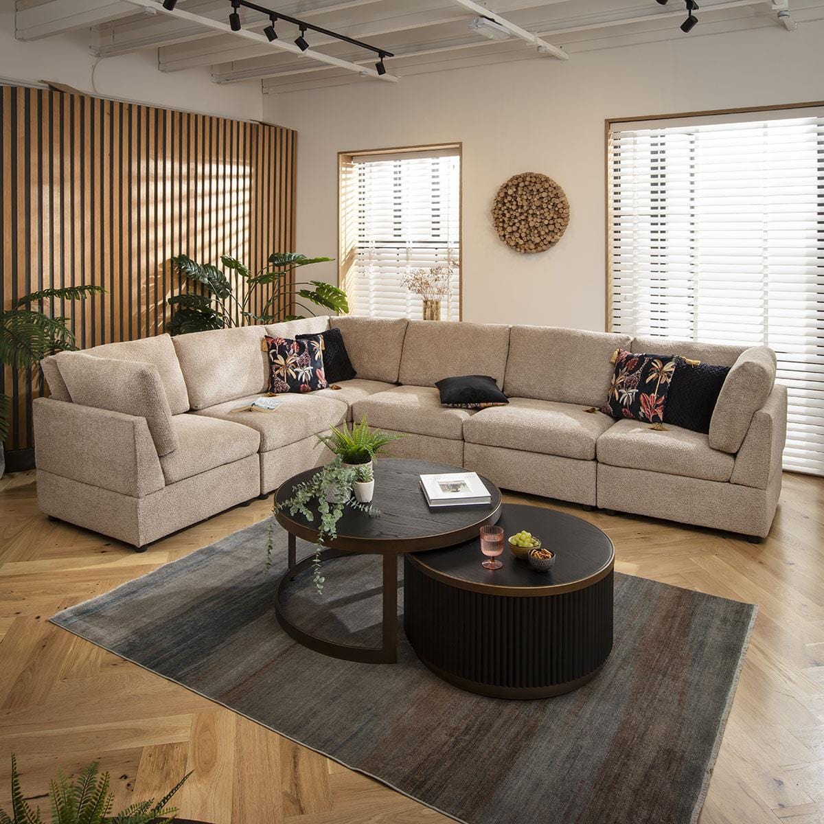 Sophie 6 Seater Corner Sofa Biscuit Beige Boucle 320x240cm 15R