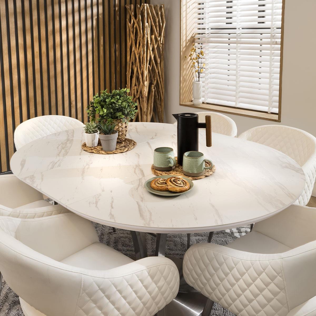Lucy Leather Carver Dining Chair with Arms White
