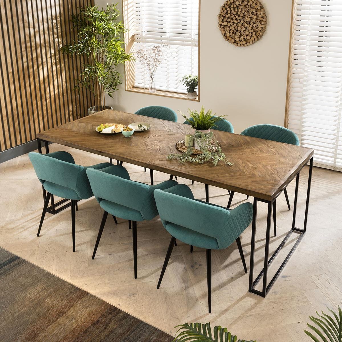 Lucy Velvet Carver Dining Chair with Arms Teal