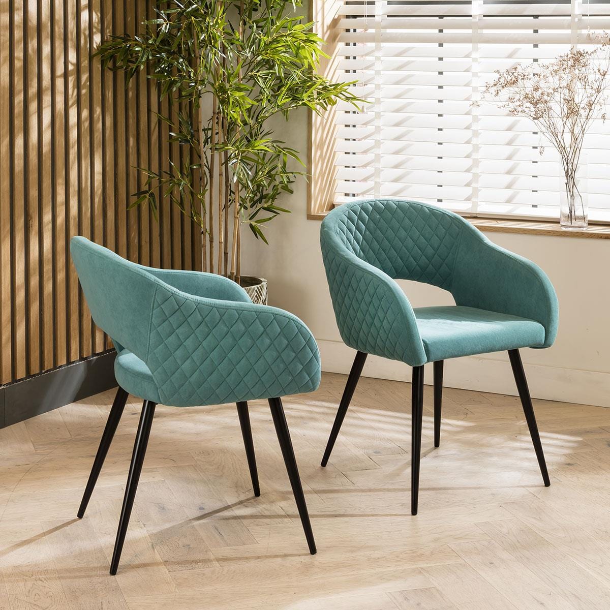 Lucy Velvet Carver Dining Chair with Arms Teal