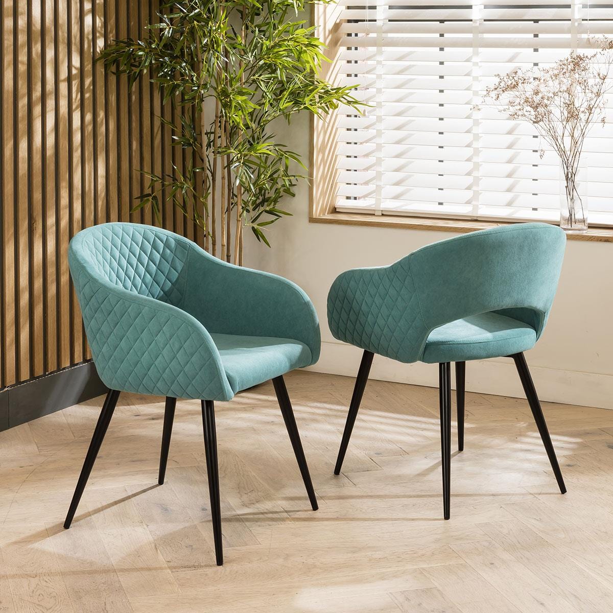 Lucy Velvet Carver Dining Chair with Arms Teal