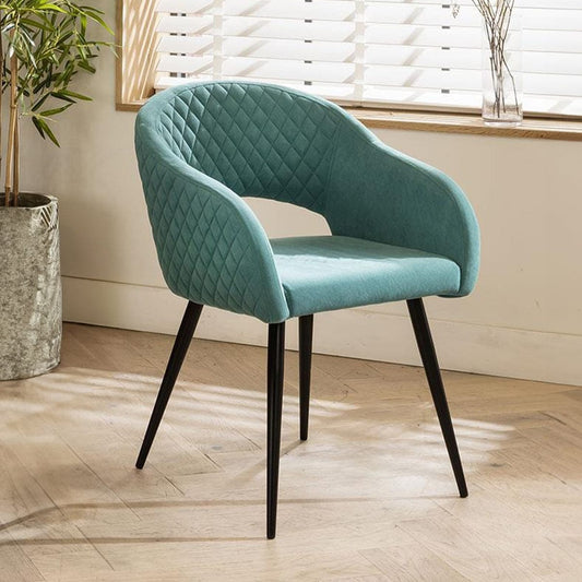 Lucy Velvet Carver Dining Chair with Arms Teal