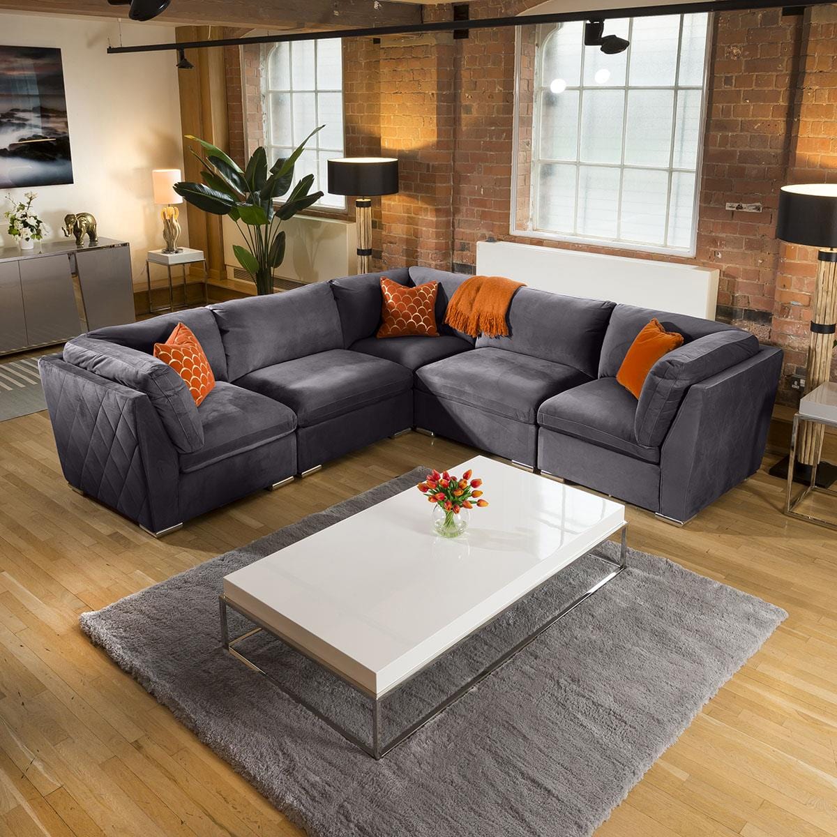Charlotte 5 Seater Corner Sofa - Dark Grey 14 Living Room / Sofas / In Stock Sofas Sheffield Discount Furniture