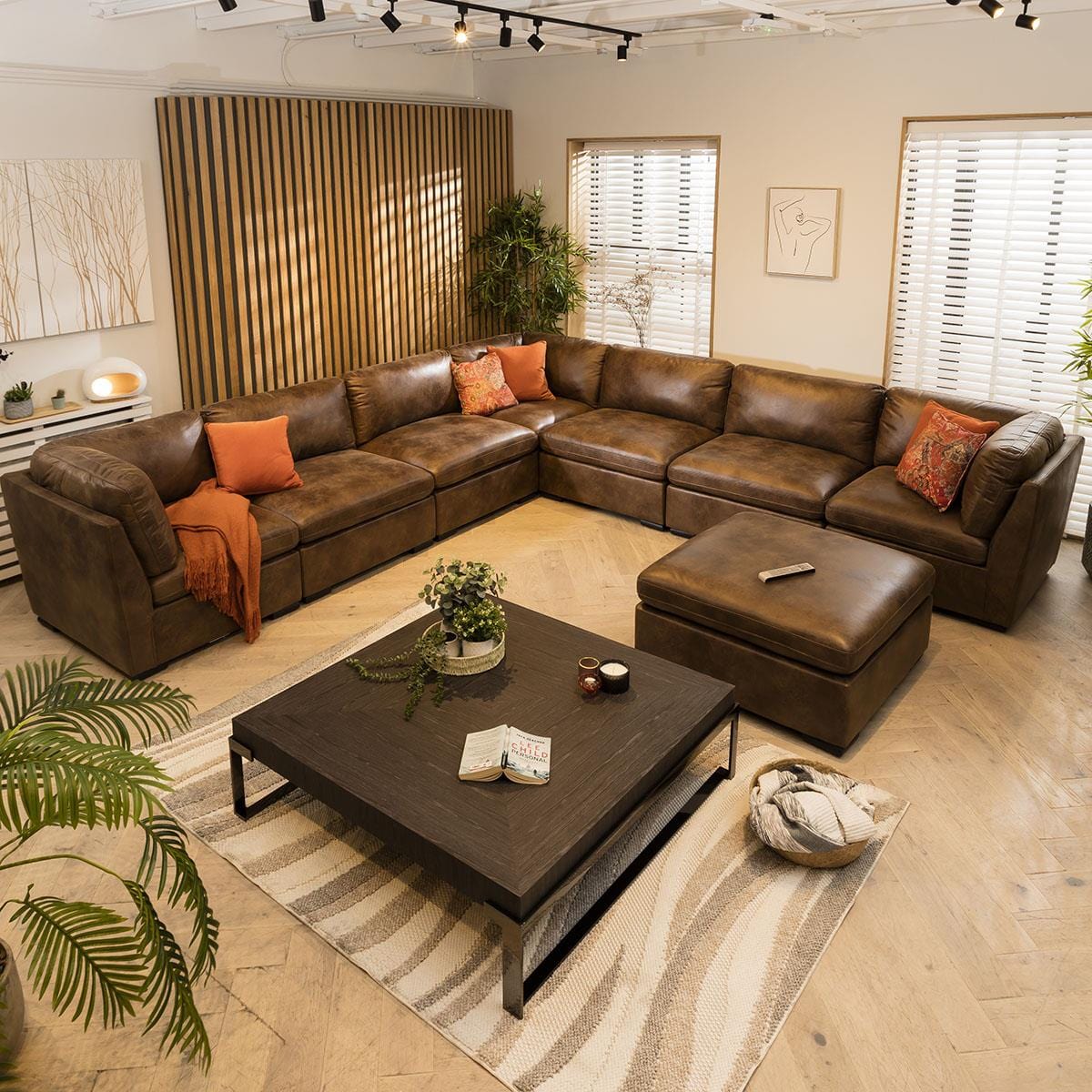 Charlotte 8 Seater Corner Sofa Brown 380x380cm 17 Sheffield Discount Furniture
