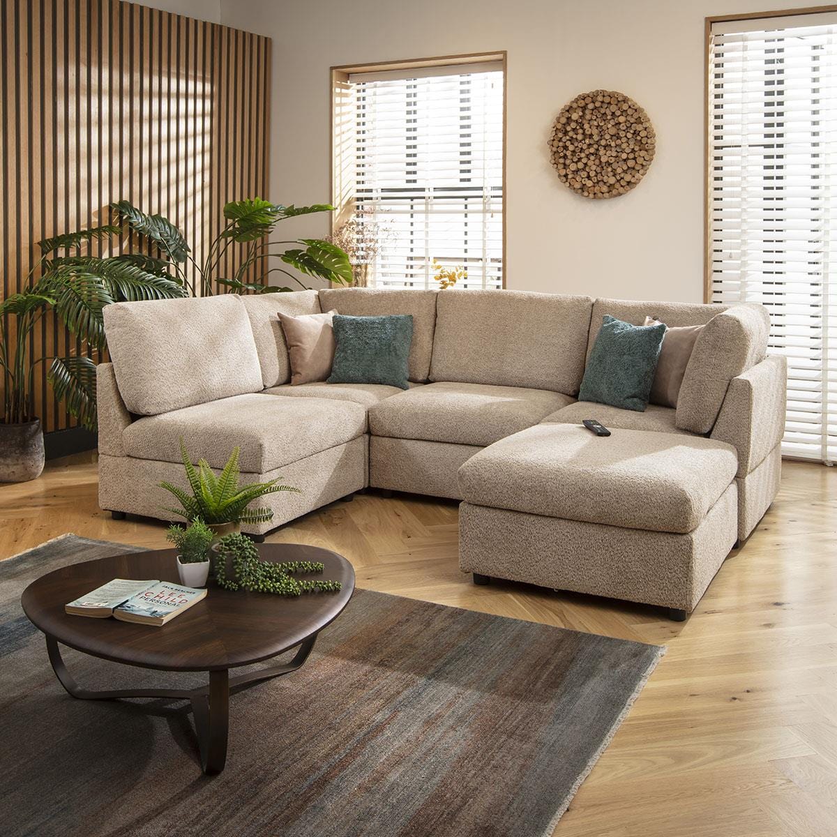 Sophie 4 Seater Corner Sofa Biscuit Beige Boucle 240x160cm 3R