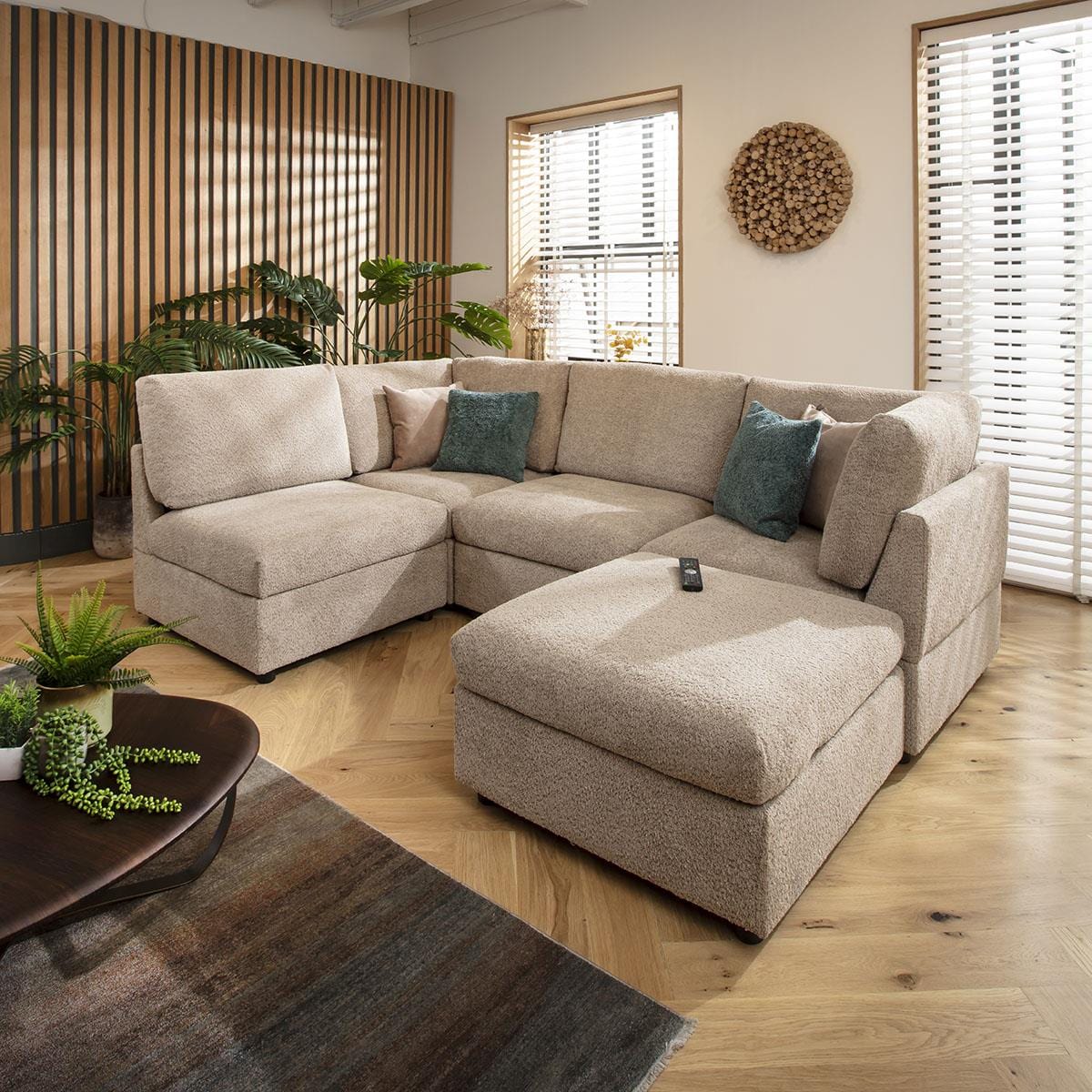 Sophie 4 Seater Corner Sofa Biscuit Beige Boucle 240x160cm 3R