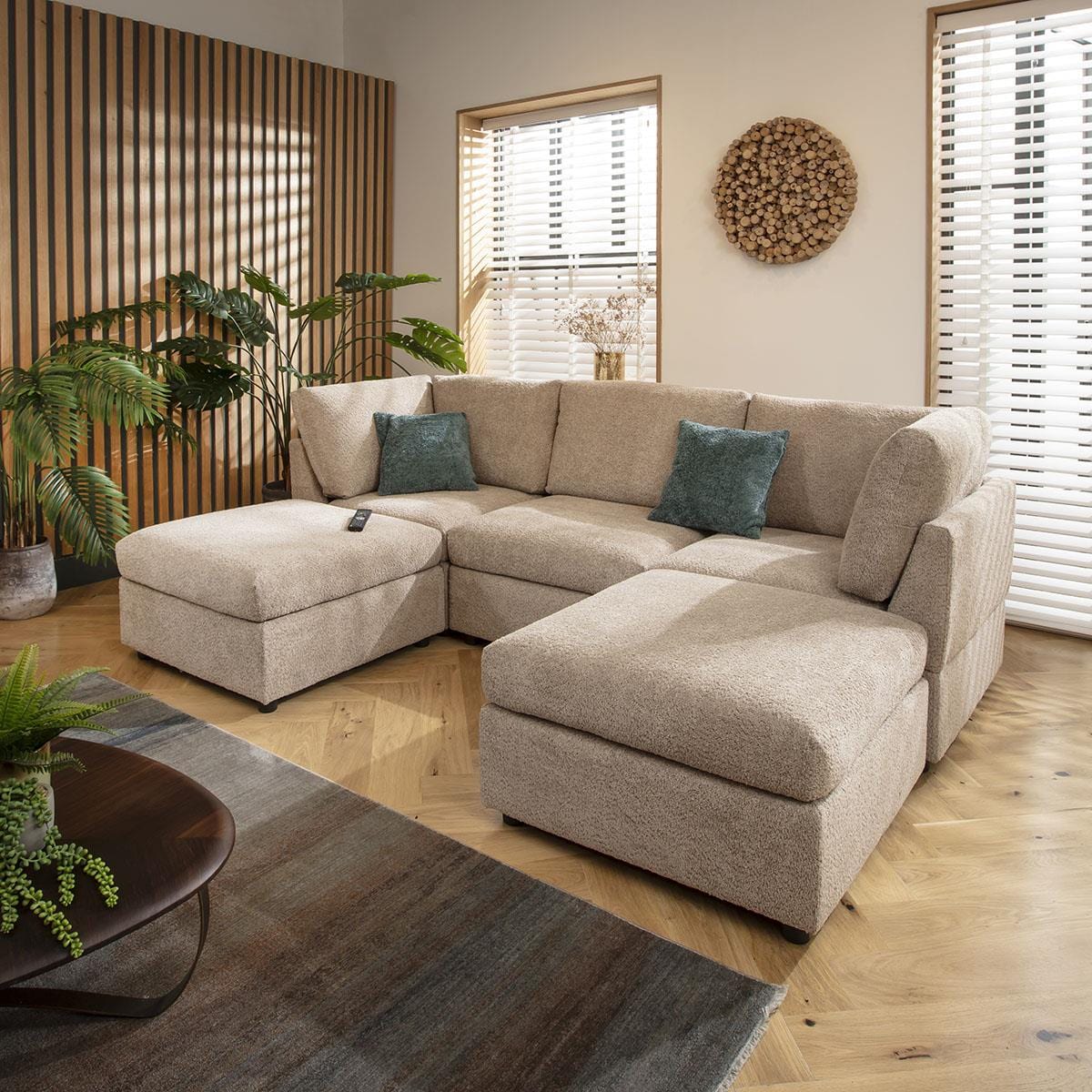 Sophie 3 Seater U-Shape Sofa Biscuit Beige Boucle 240x160cm 4