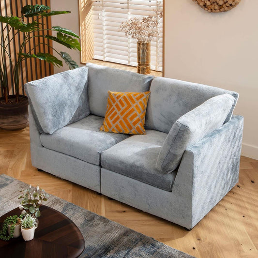 Sophie Small 2 Seater Sofa Blue Chenille 160x80cm 2S