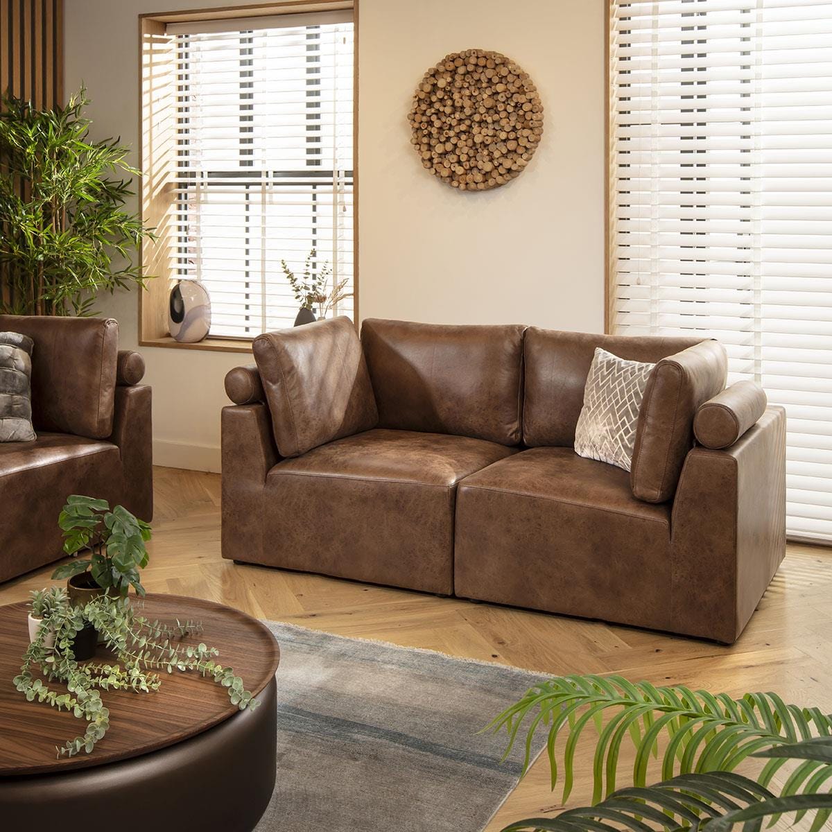 Victoria Small 2 Seater Sofa Antique Brown 184x92cm 2S