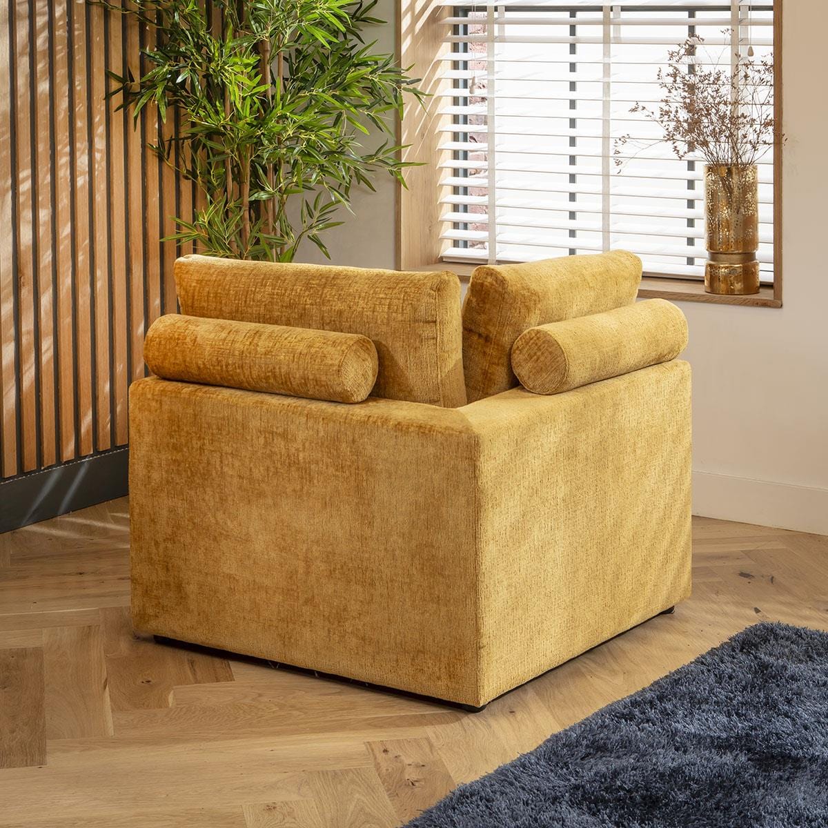Victoria Small 2 Seater Sofa Mustard Chenille 184x92cm 2S