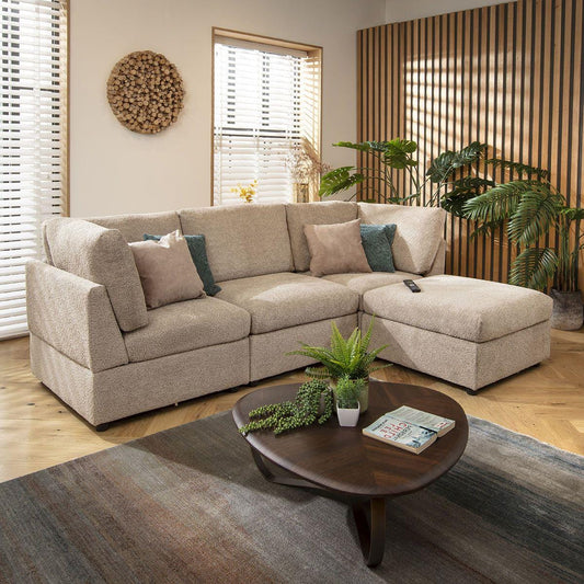 Sophie 3 Seater Modular Sofa Biscuit Beige Boucle 240x160cm 2R