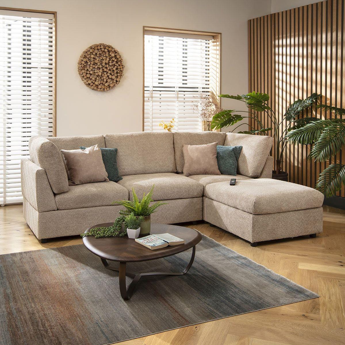 Sophie 3 Seater Modular Sofa Biscuit Beige Boucle 240x160cm 2R