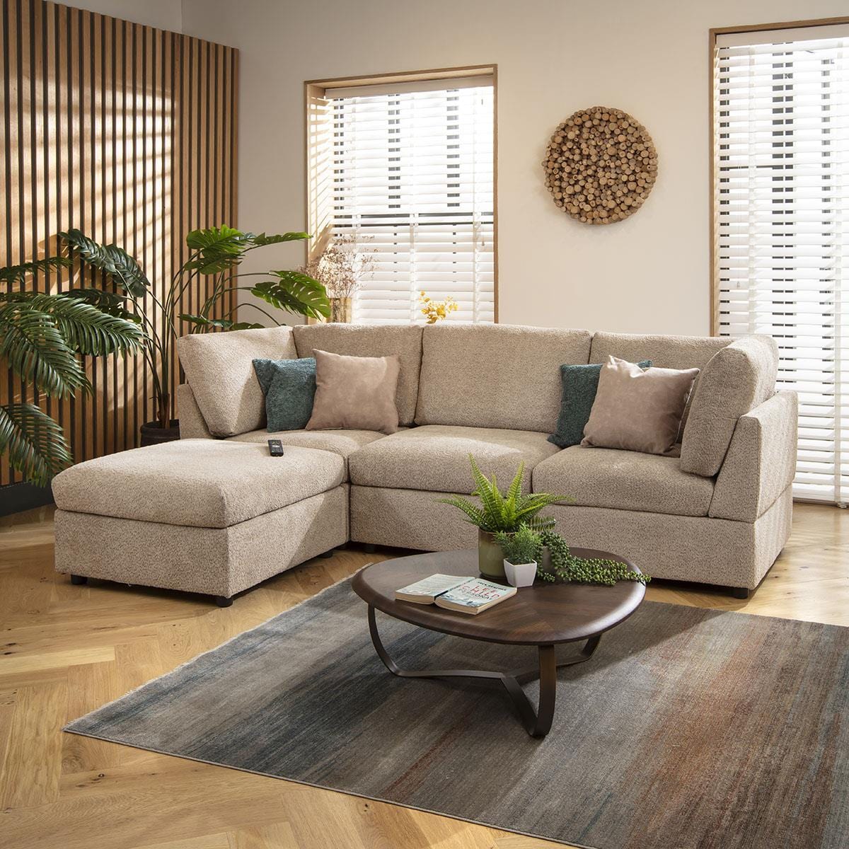 Sophie 3 Seater Modular Sofa Biscuit Beige Boucle 240x160cm 2L