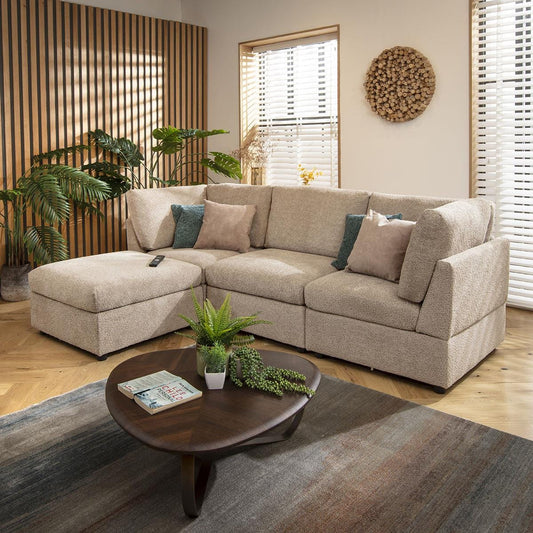 Sophie 3 Seater Modular Sofa Biscuit Beige Boucle 240x160cm 2L