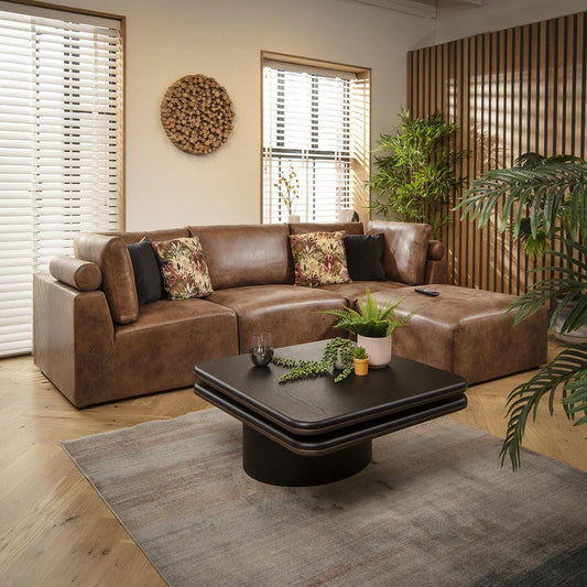 Victoria 3 Seater Modular Sofa Antique Brown 266x176cm 2R