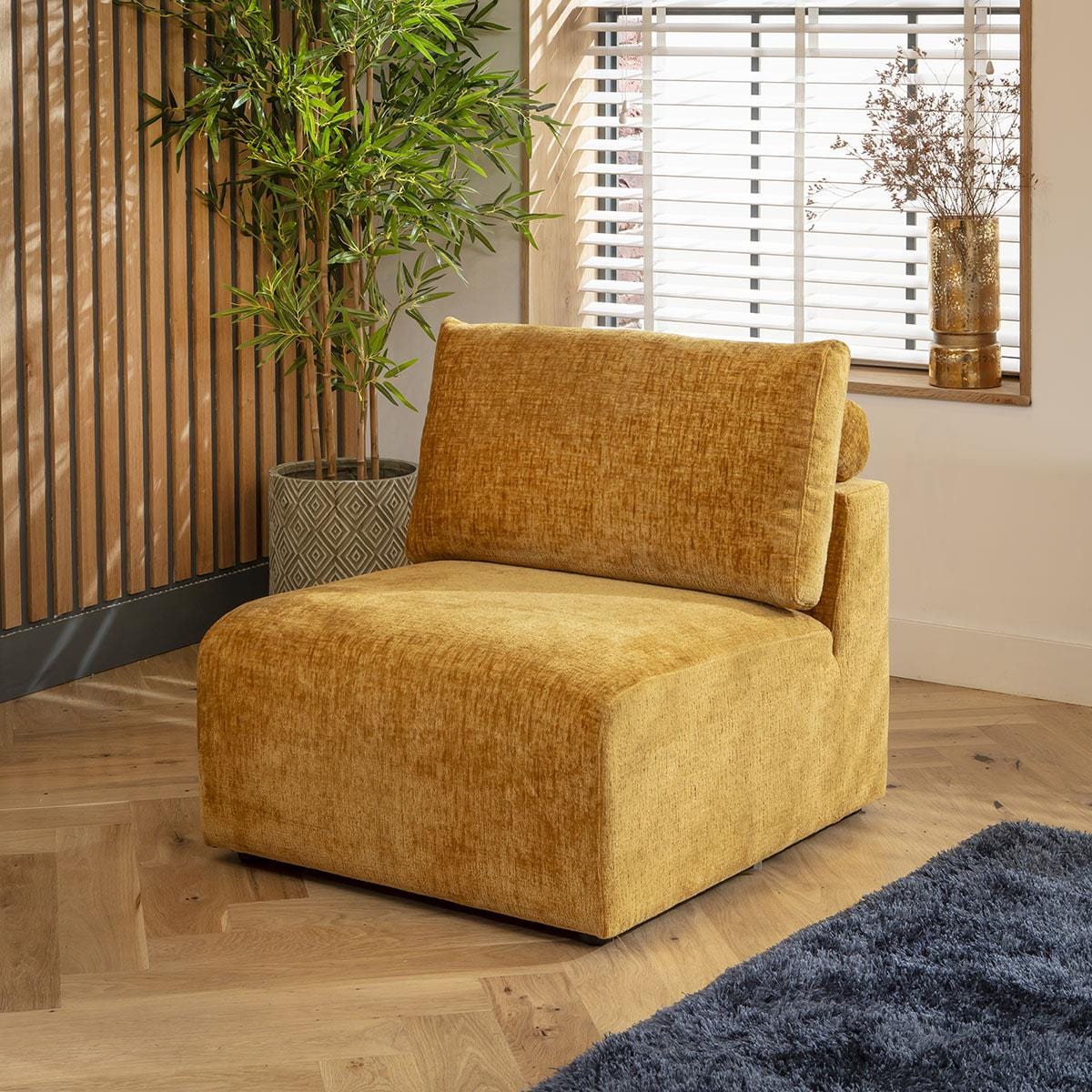 Victoria 3 Seater Modular Sofa Mustard Chenille 266x92cm 1