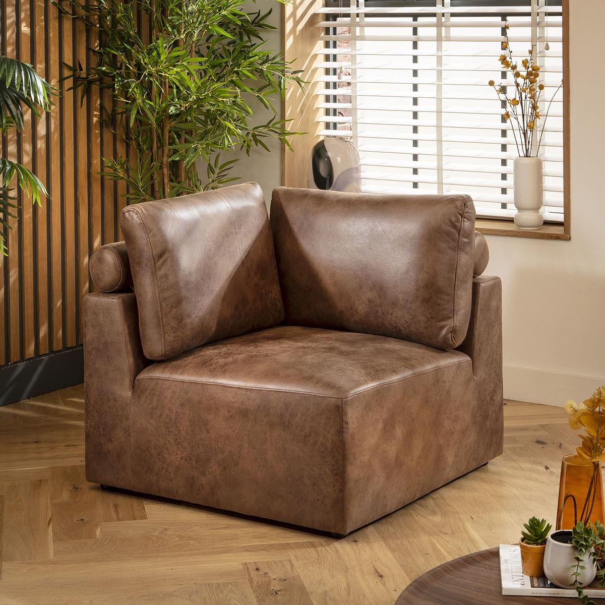 Victoria 6 Seater Corner Sofa Antique Brown 348x174cm 13L