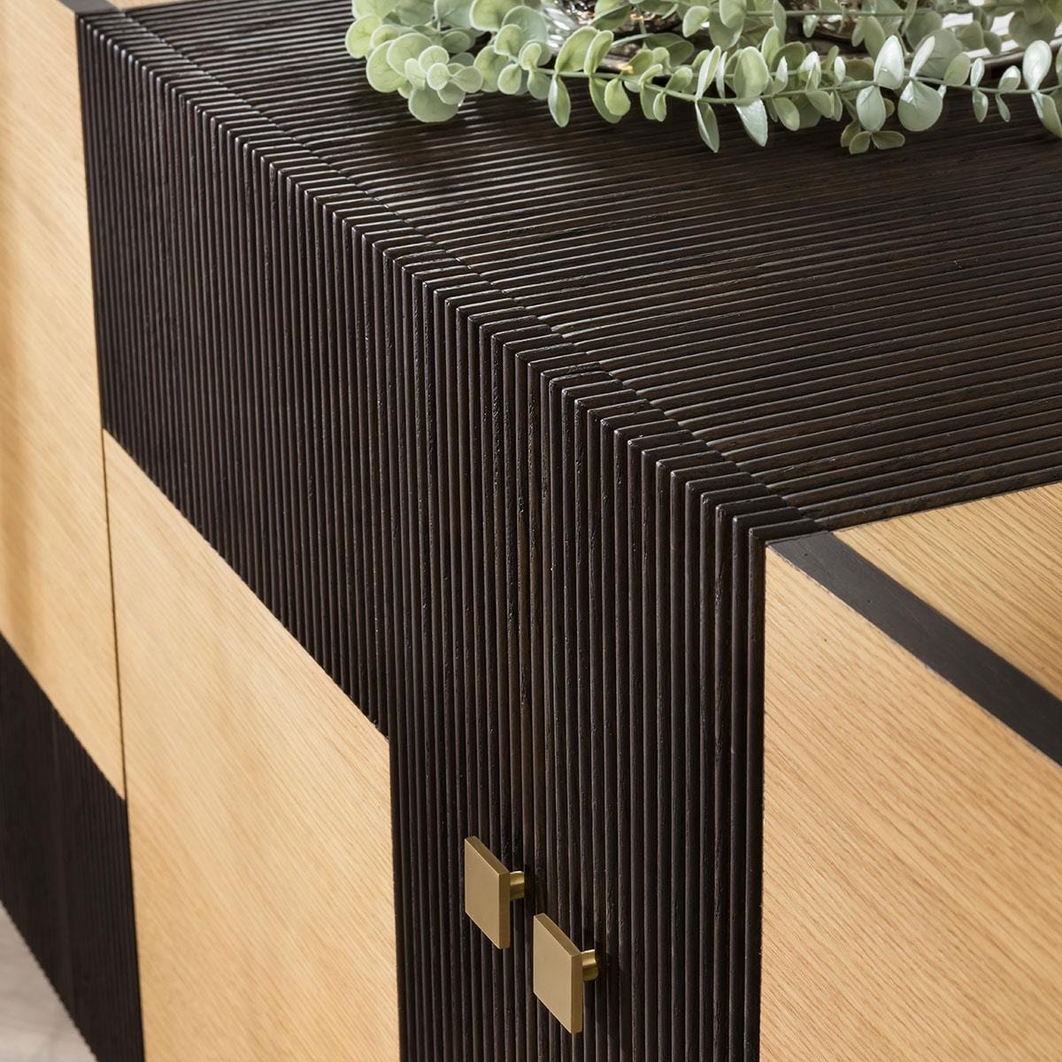 Moira 4 Door Wooden Sideboard Buffet Brown 200cm Sheffield Discount Furniture