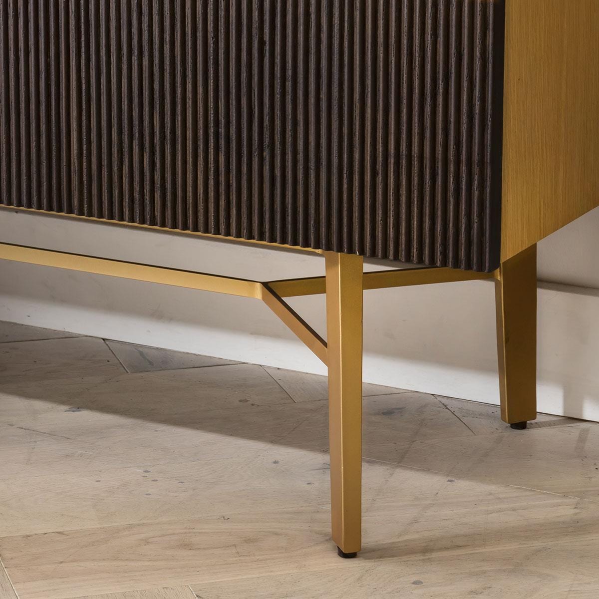 Moira 4 Door Wooden Sideboard Buffet Brown 200cm Sheffield Discount Furniture