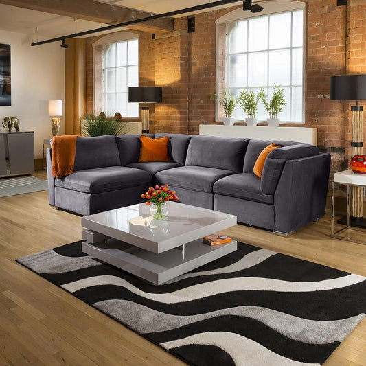 Comfy Charlotte Corner Sofa Dark Grey L Shape 4 Seat 12R Living Room / Sofas / In Stock Sofas Sheffield Discount Furniture