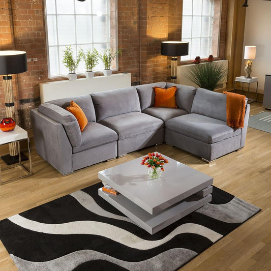 Comfy Charlotte Corner Sofa Medium Grey L Shape 4 Seat 12L Living Room / Sofas / In Stock Sofas Sheffield Discount Furniture