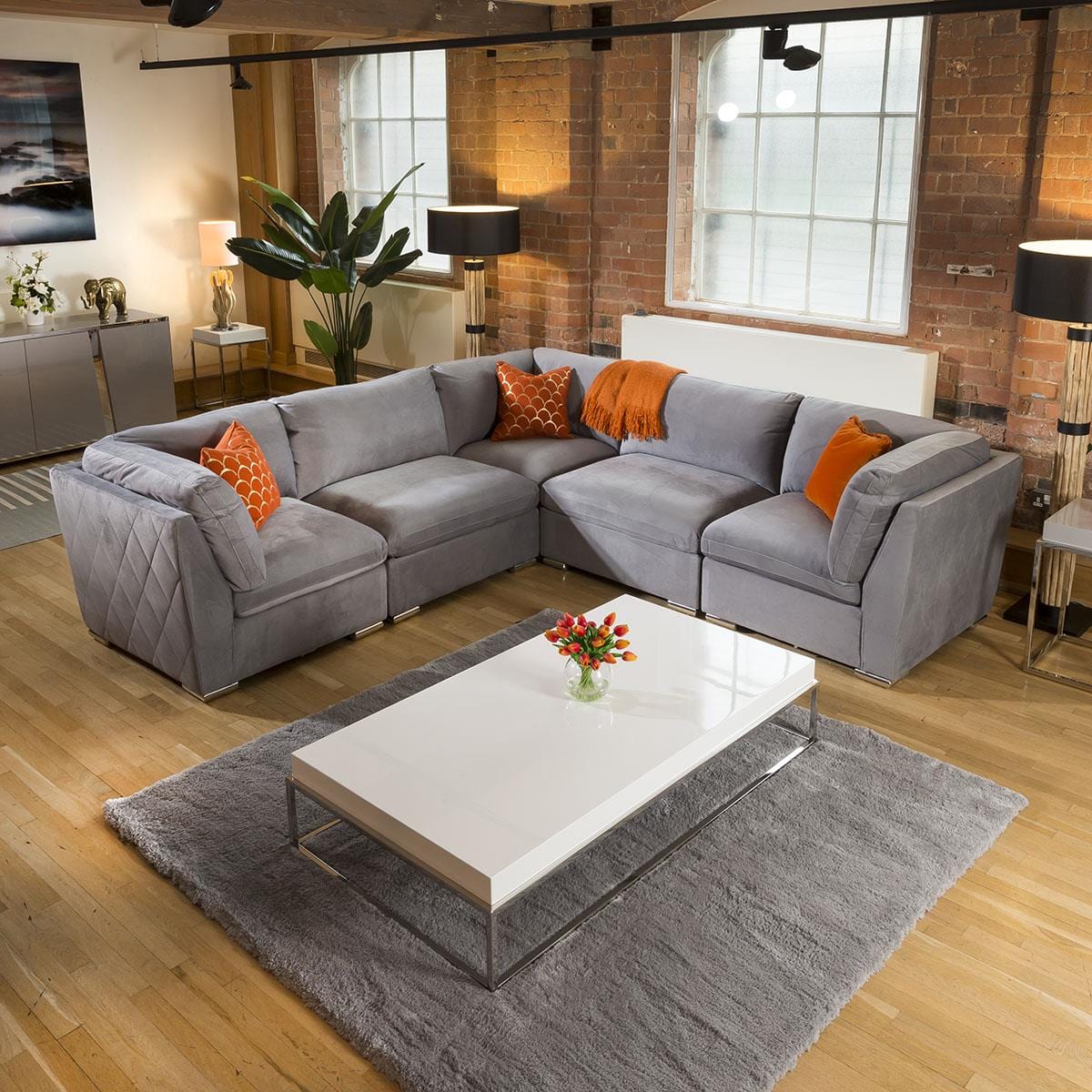 Comfy Charlotte Corner Sofa Medium Grey L Shape 5 Seater 14 Living Room / Sofas / In Stock Sofas Sheffield Discount Furniture