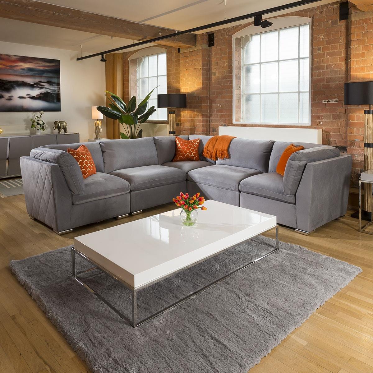 Comfy Charlotte Corner Sofa Medium Grey L Shape 5 Seater 14 Living Room / Sofas / In Stock Sofas Sheffield Discount Furniture