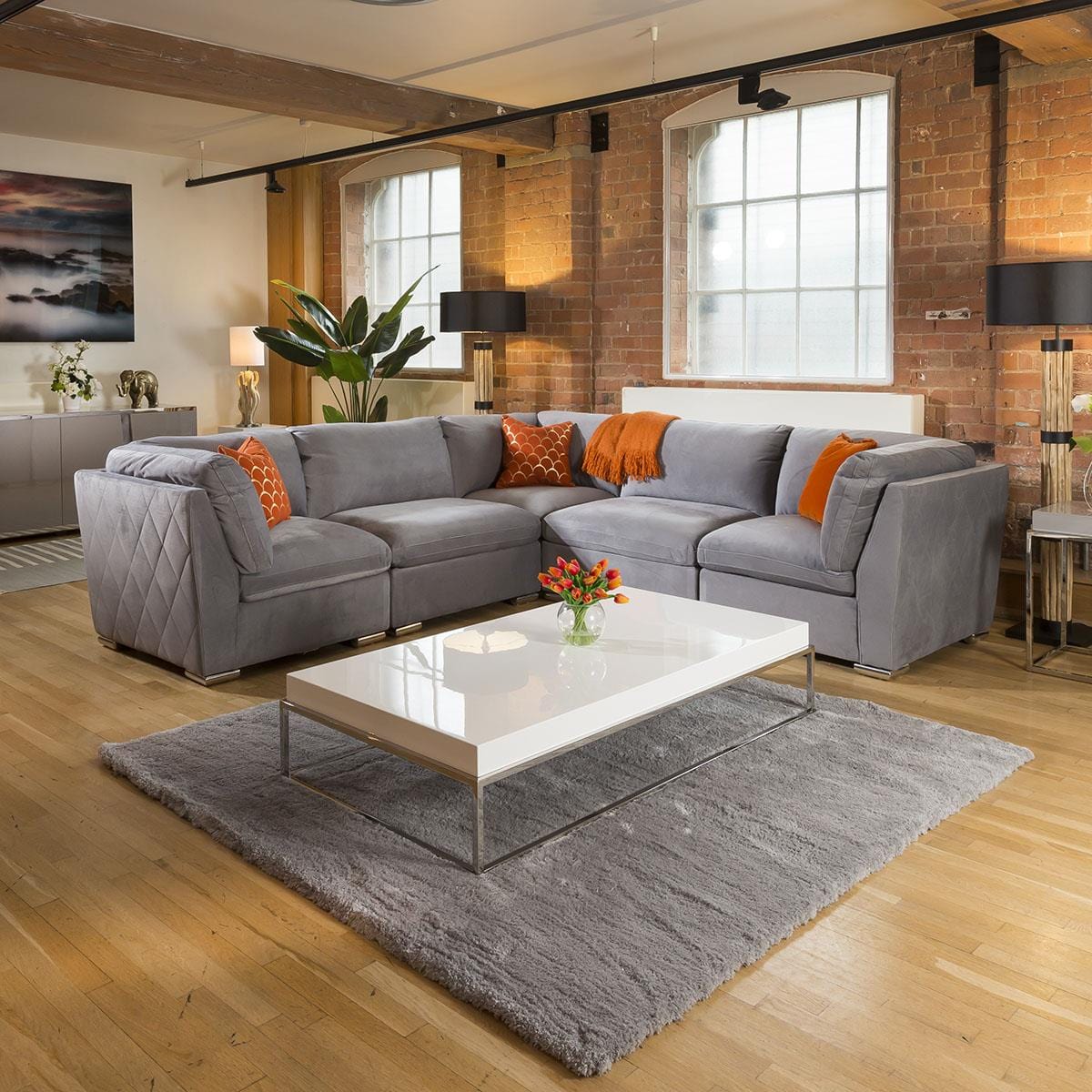 Comfy Charlotte Corner Sofa Medium Grey L Shape 5 Seater 14 Living Room / Sofas / In Stock Sofas Sheffield Discount Furniture