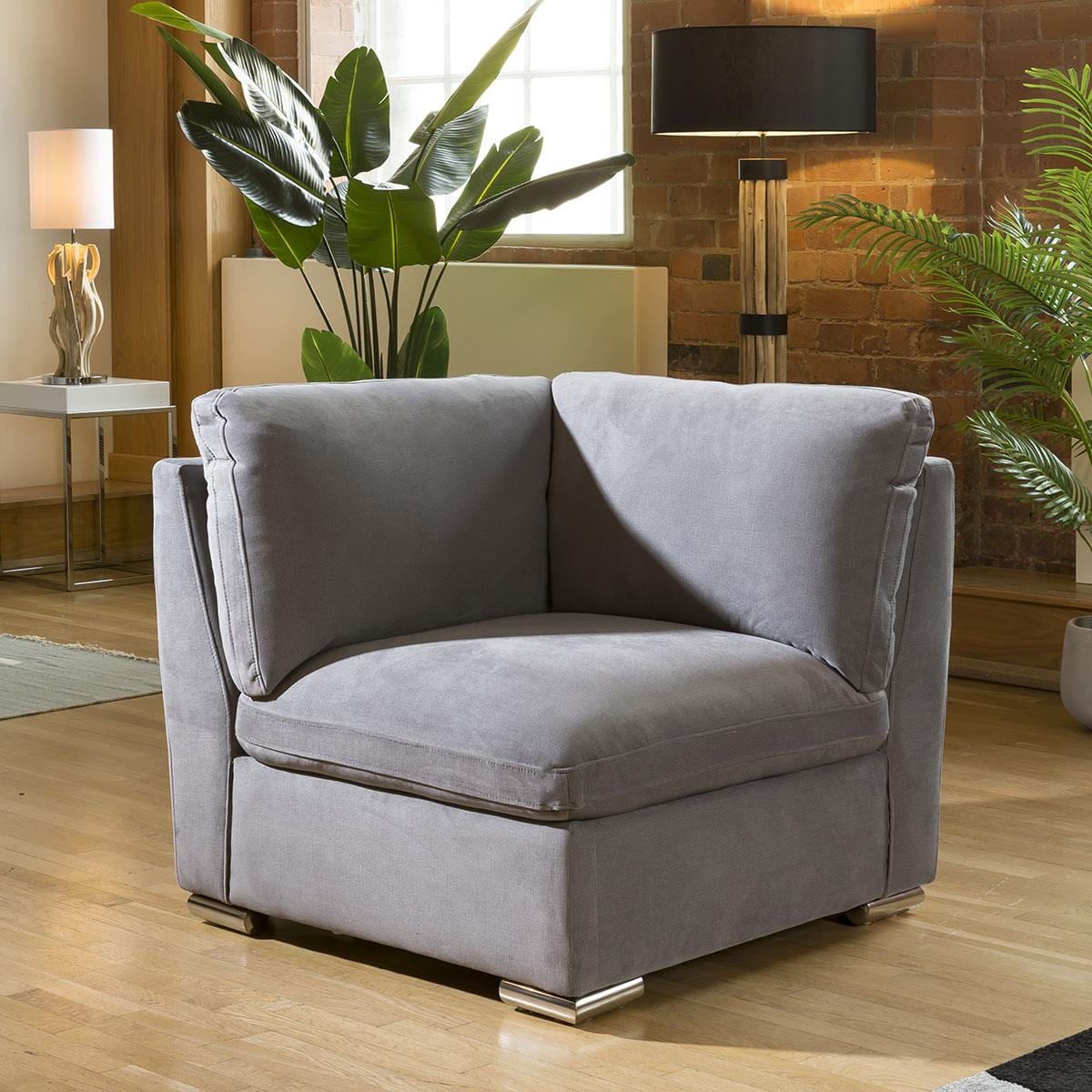 Comfy Charlotte Corner Sofa Medium Grey L Shape 5 Seater 14 Living Room / Sofas / In Stock Sofas Sheffield Discount Furniture